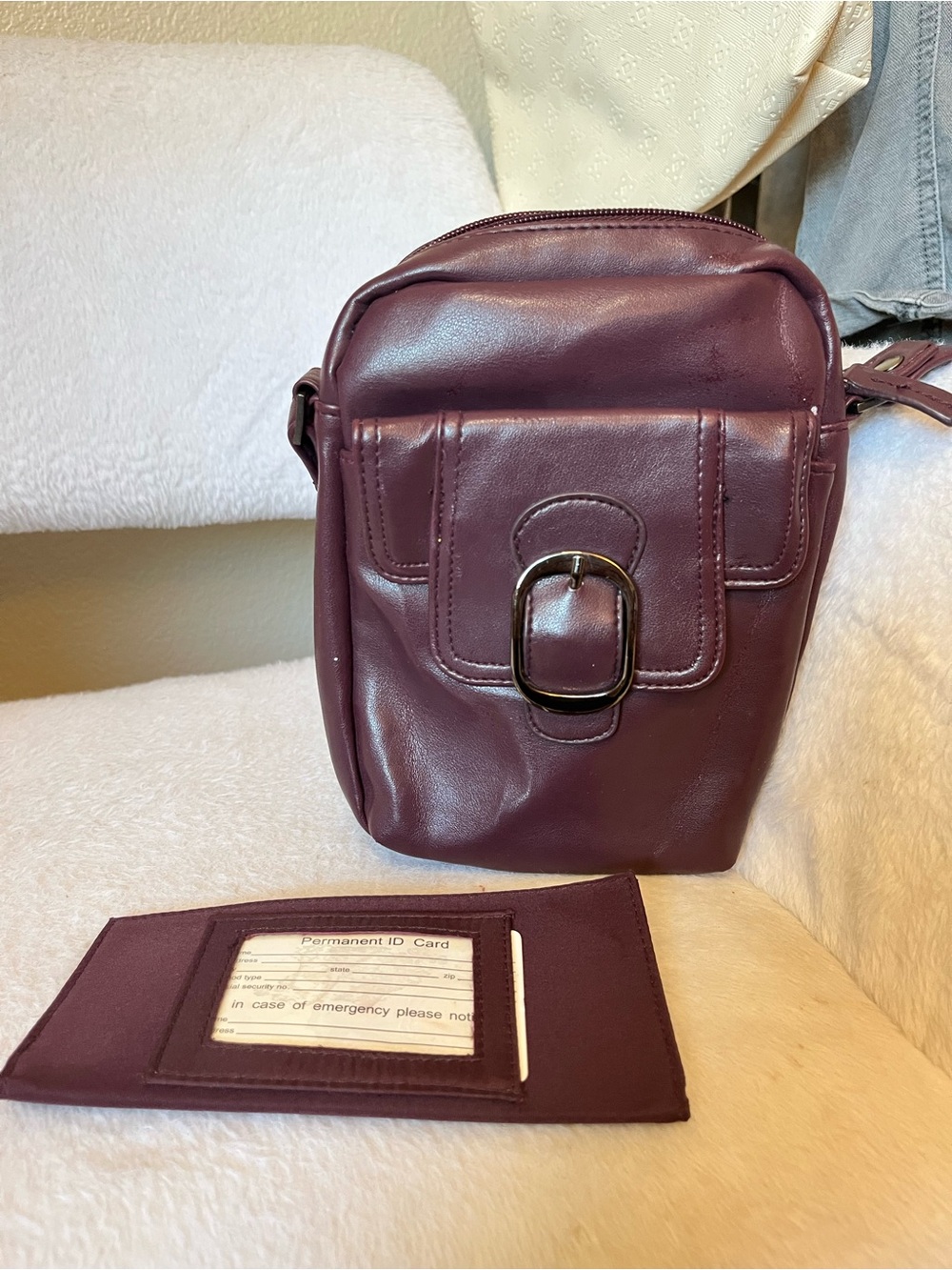 ✨ Plum Mini Crossbody Bag + Matching Travel Card Organizer Set